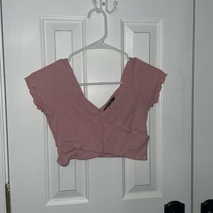 SHEIN 1 pink crop top 2 navy blue jacket 3 light blue floral crop top, all S